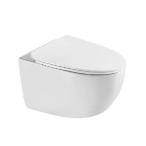 Унитаз подвесной DQ Grimm DT1386516 безободковый, сиденье микролифт, белый