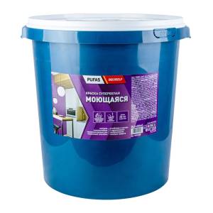 Краска моющаяся Pufas Decoself КМ морозостойкая белая 40 кг