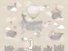 Бесшовные Eco обои Ortograf Little friends 34402 Киты на маяке 3 Холст ОЕ-Х