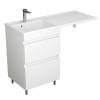 Тумба с раковиной Uncoria Магра 55 55545 под стиральную машину, с двумя ящиками, белый глянец