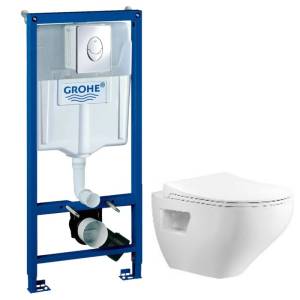 Комплект Grohe GR721IONVP0 Инсталляция для унитаза Grohe Rapid SL + Унитаз подвесной beWash Ion безободковый, с сиденьем микролифт, белый глянец