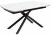 Стол Woodville Rivoli 493170 matt white marble sintered stone, black 140(200)x90x76