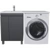 Тумба с раковиной Uperwood Magenta 51930205158 под стиральную машину, напольная, с дверцами, черная, левая, 120 см