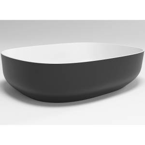 Раковина Plumberia Selection VELOMA OVAL BN 38x48x12.5 биколор матовый белый, черный