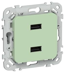 Розетка USB type A+A IEK Flite FI-U21-D31-K93 фисташковый