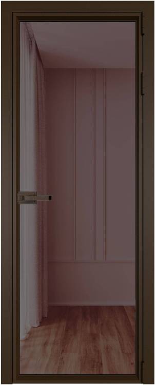 Межкомнатная дверь Profil Doors 1 AV цвет профиля Деорэ, стекло безопасное 6 мм золотистая бронза 700x2000