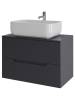 Тумба с раковиной Orange Line Li-80TugMDF+B03-600W графит матовый, 80.5 см фото 2
