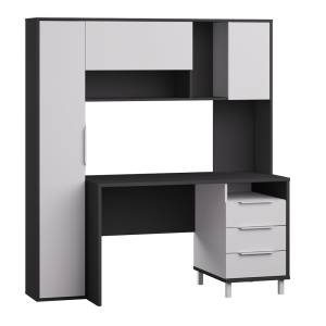 Стол письменный Моби Комфорт 12.95 N 00-00166438 темно-серый, белый 162x60.3x180