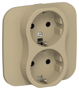 Розетка 2-местная с заземлением IEK Flite FI-R21A-16-1-K59 хаки