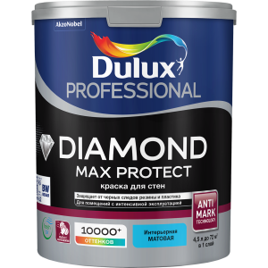 Краска для стен и потолков водно-дисперсионная Dulux Diamond Max Protect матовая база BC 4.5 л