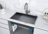 Мойка кухонная Paulmark Next-Skew 74 Uni PM887444-GM Вороненая Сталь, 74x44 фото 4