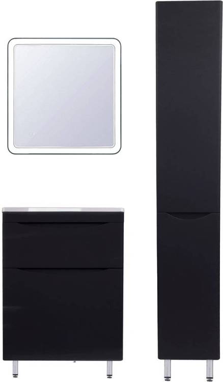Мебель для ванной Style Line Бергамо Мини 60 Люкс Plus напольная, антискрейтч черная