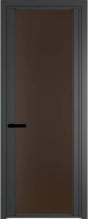 Межкомнатная дверь Profil Doors 2 AGP цвет профиля Серая ночь, стекло безопасное 6 мм монохром шоколад 800x2000