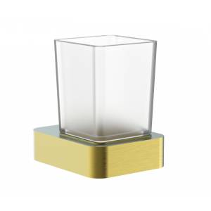 Стакан Wonzon & Woghand WW-8321-BG с держателем, брашированное золото