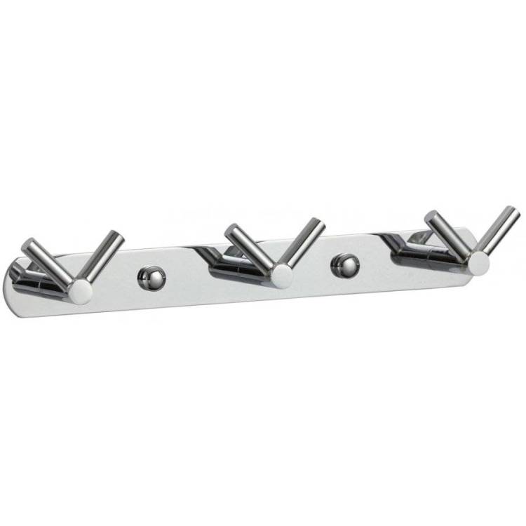 Планка с крючками (3 крючка) Savol S-007223 хром