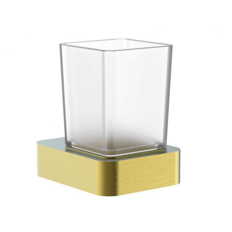 Стакан Wonzon & Woghand WW-8321-BG с держателем, брашированное золото