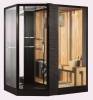 Душевая кабина Orans SR-89103RS Black с финской сауной, профиль черный, стекло белое и прозрачное, 180x130x220 фото 2