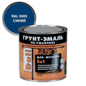 Грунт-эмаль по ржавчине 3 в 1 гладкая алкидная Dali RAL 5005 синий 0.75 л