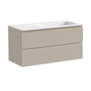 Тумба с раковиной Sancos Snob R SNR100RCE подвесная, правая, Beige Soft