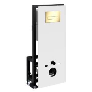 Система инсталляции для унитазов Wasserkraft Glan 66TLT.010.ME.WH.PG03 клавиша золото глянцевое