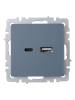 Розетка USB type A+C IEK Brite BR-U22-018-K35 маренго фото 2