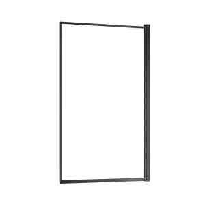 Шторка на ванну AQUAme AQM2859-9-R профиль черный, стекло прозрачное, 90x140