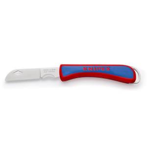 Нож KNIPEX электрика складной, лезвие изготовлено в Золингене, длина лезвия 80 мм, 120 мм, рукоятка из ударопрочного пластика, страховочное крепление