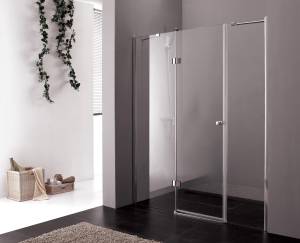 Душевая дверь в нишу Cezares VERONA-W-B-13-60+60/30-C-Cr профиль хром, стекло прозрачное, 150x195