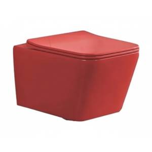 Унитаз подвесной SantiLine SL-5007MR с крышкой-сиденьем микролифт, красный матовый