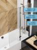 Шторка на ванну Watersense Nancy W00218 профиль хром глянцевый, стекло прозрачное, 100x140 фото 3