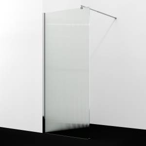 Душевая перегородка Wasserkraft Rur 30W44-FL профиль хром, стекло рифленое, 100x200