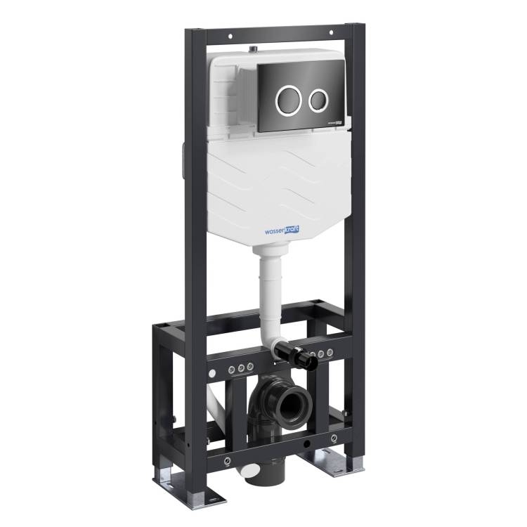 Система инсталляции для унитазов Wasserkraft Dill 61TLT.010.ME.PB01 клавиша черный глянцевый
