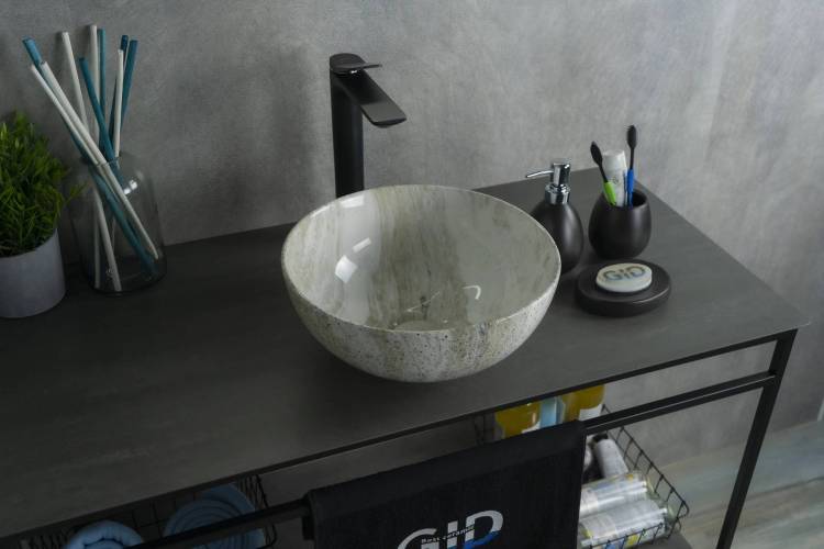 Раковина Gid Esfera Mnc487 54435 глянцевая, под камень, 32x32x14