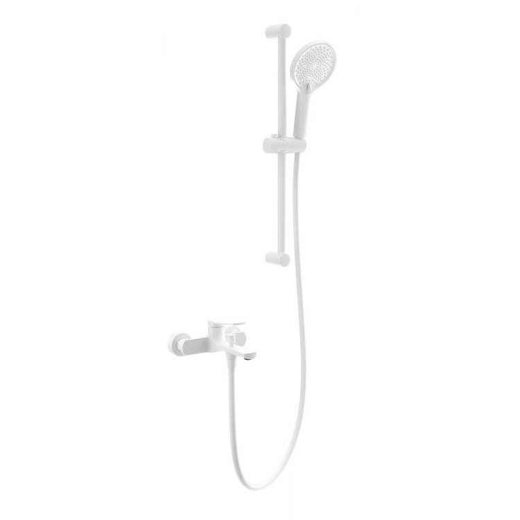 Смеситель для ванны Wonzon & Woghand WW-C2036-MW с душевым гарнитуром, белый матовый