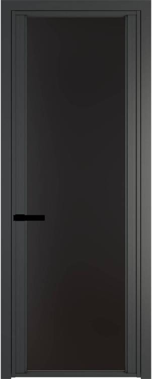 Межкомнатная дверь Profil Doors 2 AGP цвет профиля Серая ночь, стекло безопасное 6 мм монохром черный 600x2000