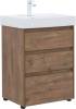 Тумба с раковиной Aquanet Nova Lite 00302471 60 дуб рустикальный, 3 ящика