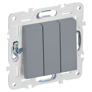 Выключатель 3-клавишный IEK Skandy SK-V30-0-10-K03 серый