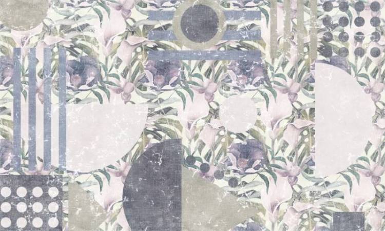 3D Фотообои Artegrafico «Цветочная геометрия» MN-019 акварель