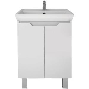 Тумба с раковиной Dreja Q Plus (D) 55 с опорами, белый глянец