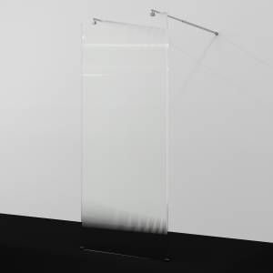 Душевая перегородка Wasserkraft Vechte (Фехте) 60W44-FL профиль хром, стекло рифленое, 100x200