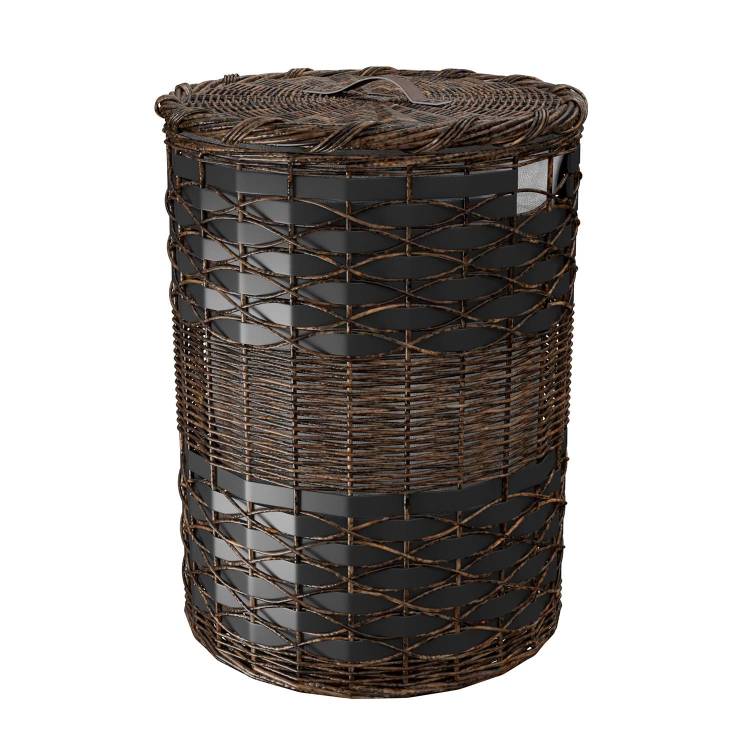 Корзина для белья Wasserkraft Bever WB-240-L черный, коричневый