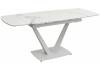 Стол Woodville Alarti 493185 gloss statuario white sintered stone/white 120(180)x80x76 фото 5