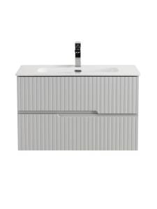 Тумба с раковиной Cezares Duet-N 80 серый жемчужный, раковина CZR-8095-80