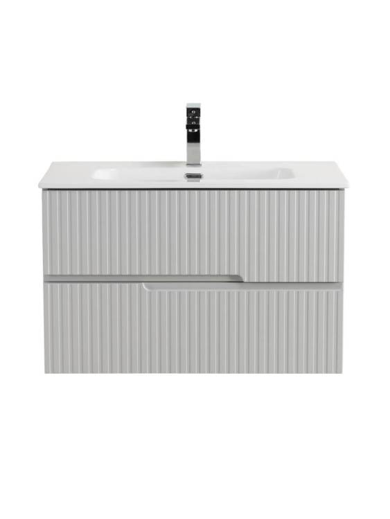 Тумба с раковиной Cezares Duet-N 80 серый жемчужный, раковина CZR-8095-80