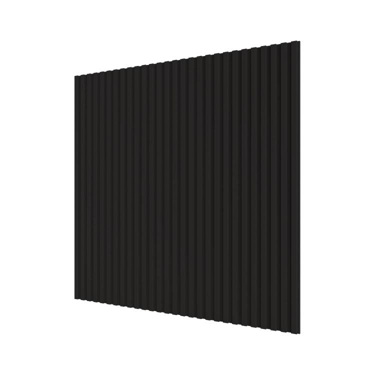 Стеновая квадратная панель МДФ Ликорн Полосы черная 50x50x0.8