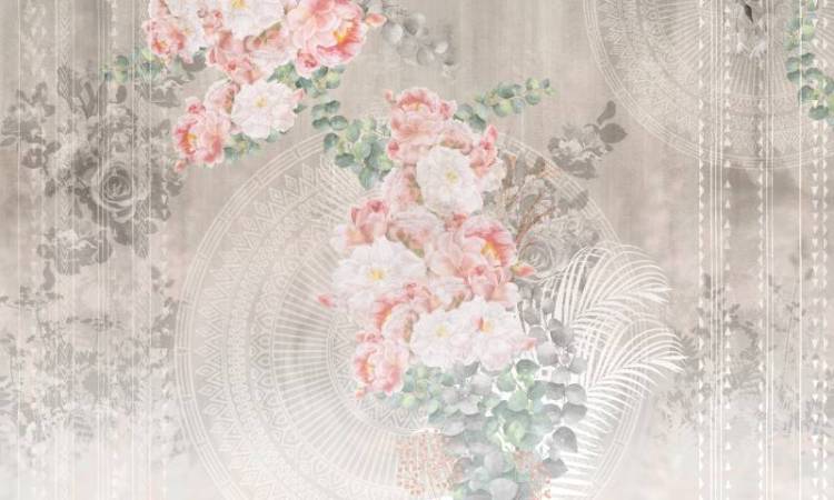 3D Фотообои Artegrafico «Композиция с нежными цветами» EK-003 песок