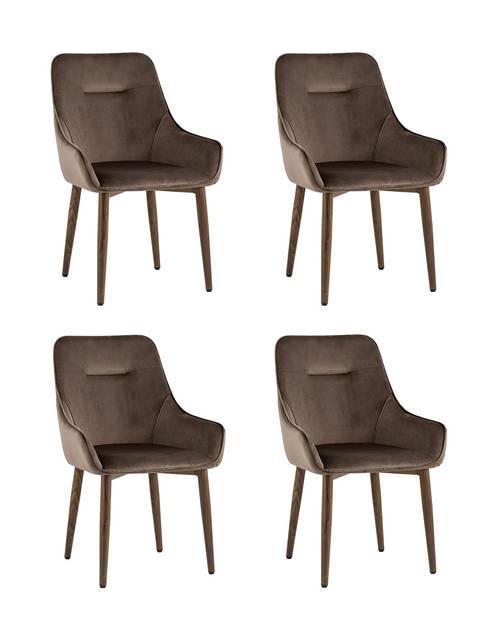 Набор из 4 стульев Stool Group Диана MC101-2 KD HLR-49 X4 коричневый
