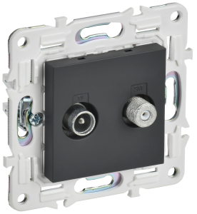 ТВ-розетка TV+SAT IEK Skandy SK-AF20-O-K53 графит