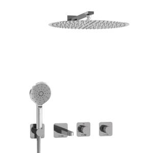 Душевой комплект Wasserkraft Mosel A4651.294.295.090.117.271.087.127 с верхней душевой насадкой, хром, встраиваемый, с лейкой