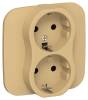 Розетка 2-местная с заземлением IEK Flite FI-R21A-16-1-K89 шамуа